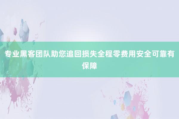 专业黑客团队助您追回损失全程零费用安全可靠有保障