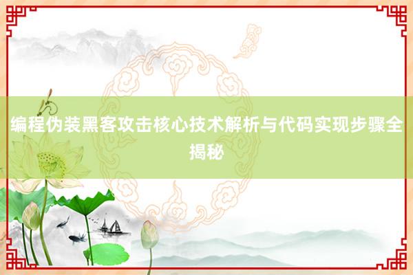 编程伪装黑客攻击核心技术解析与代码实现步骤全揭秘