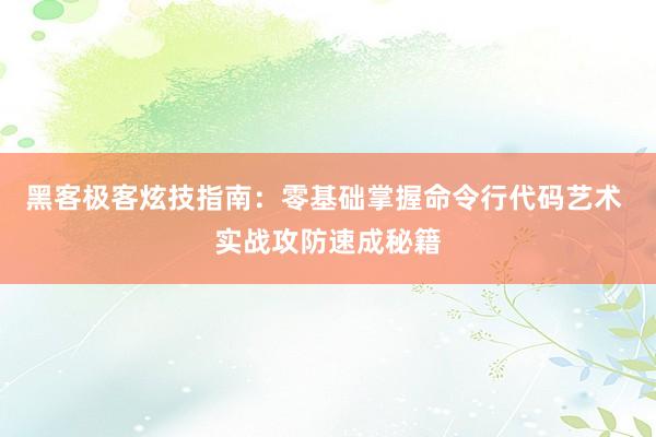 黑客极客炫技指南:零基础掌握命令行代码艺术 实战攻防速成秘籍