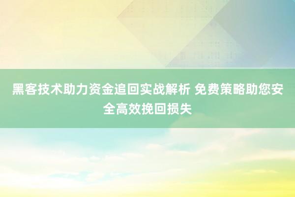 黑客技术助力资金追回实战解析 免费策略助您安全高效挽回损失